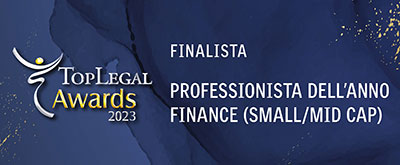Top Legal 2023 Finalista Professionista dell'anno finance (small/mid cap)